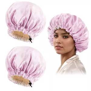 Silk Bonnet for Sleeping Women Ajustable Double Layer Satin Bonnet for Curly ... - Picture 1 of 5