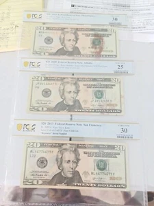 Lot Of 3 Radar And Other Error 20.00 Usa Certified Dollars - Picture 1 of 2