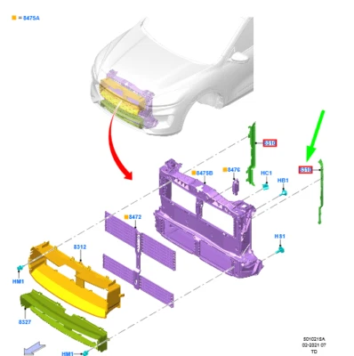 FORD KUGA MK3 Left Air Deflector 2361050 LX6B-8311-KA NEW GENUINE - Image 1 of 2