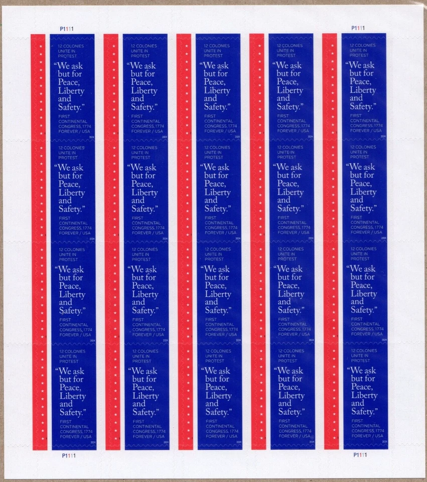 Scott #5939 First Continental Congress Full Sheet of 20 Forever Stamps - MNH - Image 1 of 1