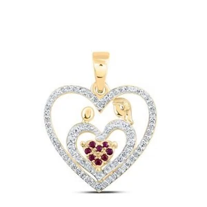 COLGANTE COLECCIÓN DE SUEÑOS ORO AMARILLO 10K RUBÍ MADRE NIÑO CORAZÓN NICOLES 1/5 - Imagen 1 de 1
