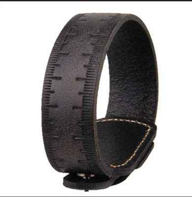 MEN/ Women Unique Ruler Style Genuine Leather Wristband Bracelet /Bangle 7.2-8" - Image 1 of 4