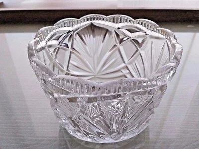 AUTHENTIQUE VASE À FRUITS ANCIEN EN CRISTAL DE PLOMB TAILLÉ URSS 1960 FORME B... - Photo 1/4