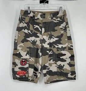 JNCO Vintage Y2K 90s Embroidered Baggy Embroidered Camo Camouflage Chino Shorts - Picture 1 of 10