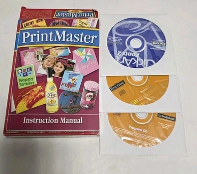Broderbund PrintMaster Gold 16 + Bonus Click Art Fonts 2 PC - Image 1 of 2