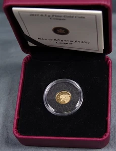 2011 25C 0.5G COUGAR FINE GOLD COIN - Picture 1 of 4