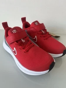 Nike Star Runner 3 Kids Trainers Shoes UK Size 2.5 Brand New Red/White - Picture 1 of 13