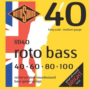 Rotosound RB40 Roto Bass Nickel on Steel 4-String Bass Strings Set, 40-100 - Picture 1 of 1