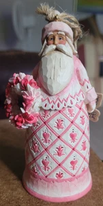 Neu mit Etikett Heartwood Creek Jim Shore Weihnachtsmann Glocke Tischplatte rosa Kranz Sammlerstück - Bild 1 von 6