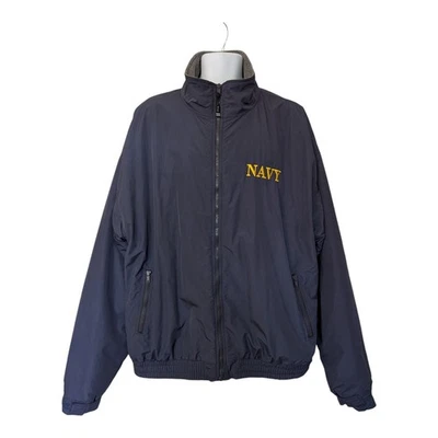 Charles River Apparel Men's Blue Windbreaker Jacket with "NAVY" Embroidery 3XL - Image 1 of 4