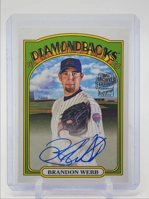 Brandon Webb 2022 Topps Archives 1972 favoritos de los fans autógrafo automático Q4408 Foto 1 de 2