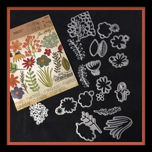 Tim Holtz Sizzix #662700 FUNKY FLORAL #1 - Placed on magnet sheet - Picture 1 of 11