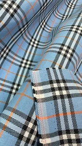 Blue Orange Plaid Tartan Scottish Woven Fabric Material 44"W BTY - Picture 1 of 4