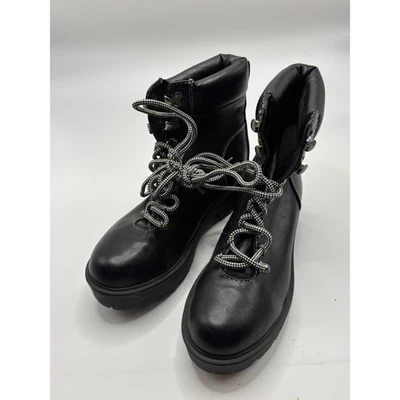 Botas de combate Soda negras con cordones gruesas plataforma para mujer talla 8,5 Foto 1 de 4