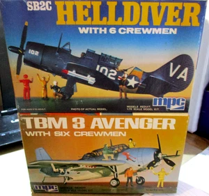 2 MPC 1:72 SCALE AIRCRAFT-TBM-3 Avenger w/Six Crew Kit #2-0109 & SB2C HELLDIVER - Picture 1 of 5