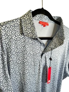 Redvanly Performance Pierre Polo Mens Floral Print Blue Lavender Size L - $110 - Picture 1 of 8