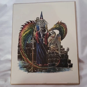 1981 M PENA Sketch - Colorful Wizard/Dragon - Alberti Design - 14x11in - C-1102 - Picture 1 of 7