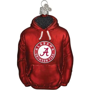 Sudadera con Capucha Universidad de Alabama Marea Carmesí Viejo Mundo Navidad Vidrio Adorno - Imagen 1 de 3