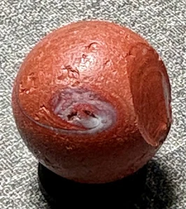 Antique MFC Oxblood Brick  Place Holder Marble .84” See Pics - Picture 1 of 9
