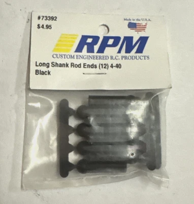 RPM 73392 Long Shank Turnbuckle/Tie Rod Ends (12) Black - fits Team Losi RC10 - Image 1 of 2