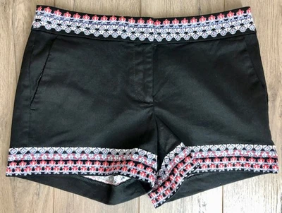 NEW Ann Taylor Shorts 2 Blue Embroider Accent Flat Front NWT Pockets - Image 1 of 3