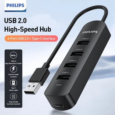 Philips USB2.0 Hub USB to 4 * USB2.0+USB-C 5V - Image 1 of 4