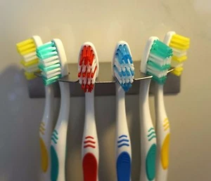 Zahnbuerstenhalter R aus Edelstahl für 6 Zahnbürsten Aufsteckbürsten oral b - Bild 1 von 5