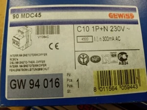 GEWISS 94016 Differenzschalter 2x10A 0,3A - GEWISS 94119 2X25A 0,3A - Bild 1 von 8