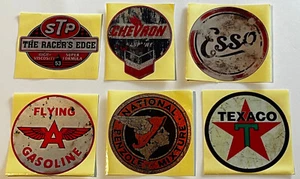 Retro Petrol Signs Vinyl Sticker Roadside Gas Station Gasoline Oil Route Rt 66 - Picture 1 of 8