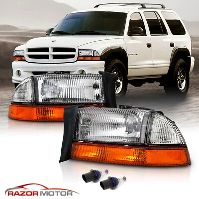 97-04 For Dodge Dakota/98-03 Durango Replacement Headlights Corner Signal Bumper - Image 1 of 4