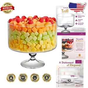 Classic 170 oz Trifle Bowl with Glass Pedestal - Perfect for Special Occasions - Picture 1 of 10