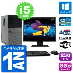 PC Dell 3010 MT Ecran 19" i5-2400 RAM 8Go Disque Dur 250Go HDMI Windows 10 Wifi - Photo 1/3