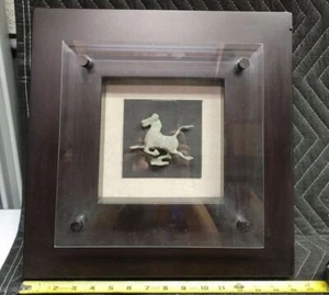 Vintage Bronze Flying Horse of Gansu Replica - Mounted in 15" frame - Picture 1 of 7