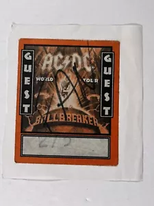 AC/DC Pass Angus Young Used Original Ballbreaker World Tour Guest Pass Orange 96 - Foto 1 di 11