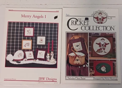 3 - Cross Stitch Patterns Merry Angels I & II, Nicholas Claus, Saint FREE SHIP - Image 1 of 2