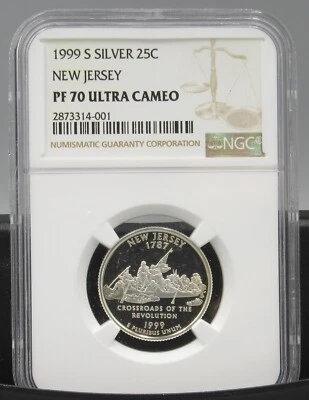 1999 S New Jersey Silver NGC PF 70 UCAM - Image 1 of 2