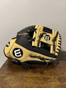 NEU Wilson Siren A500 11,5" FastPitch Softball Handschuh RHT schwarz/hellbraun Leder - Bild 1 von 8