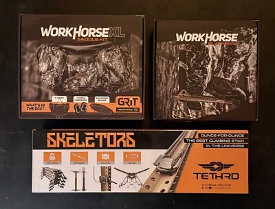 Tethrd Grit XL Saddle Kit Realtree Platform Skeletor Sticks Combo Package New - Image 1 of 2