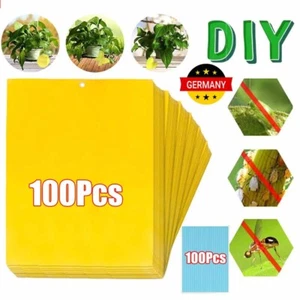 100x Gelbtafeln Gelbsticker Gelbtafel Fruchtfliegen Falle Insektenfalle Fliegen - Bild 1 von 18