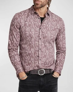 John Varvatos Ross Slim Fit Sport Shirt Men's M Worn Mauve Long Sleeve Buttons - Picture 1 of 14