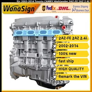 Lange Block-Motorbaugruppe für 2002-2014 Toyota CAMRY Highlander 2AZ-FE 2AZ 2.4L - Picture 1 of 7