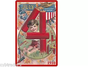 Refrigerador de imagen / imán de caja de herramientas Firecracker Fireworks 1910 - Imagen 1 de 1