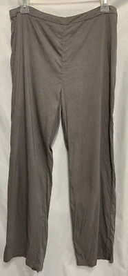 Women’s Eileen Fisher Linen Pants Grey Size 10 Side Zipper Lightweight - Image 1 of 4