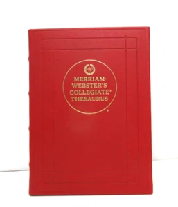 Merriam-Webster's Collegiate Thesaurus Leather Hardcover Gold Embossed RED - Picture 1 of 12