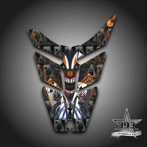 2010 - 2015 POLARIS PRO RMK - RUSH Decal Hood Wrap Graphics Evil Joker Orange - Picture 1 of 1