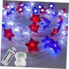 Red White and Blue Star Lights 4th of July Decorations, 17Ft Patriotic Lights 