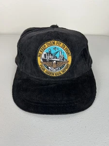 Gorra de pana negra vintage Pearl Habor Naval Fit To Fight - Imagen 1 de 13