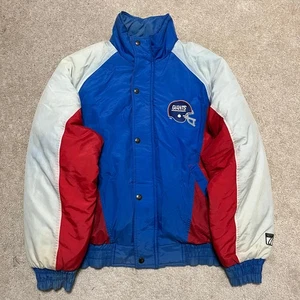 Chaqueta acolchada mediana vintage con logotipo 7 X NFL New York Giants roja/azul/blanca - Imagen 1 de 7