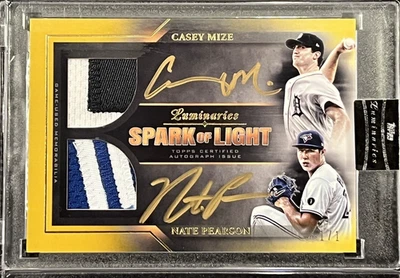 2021 Topps Luminaries Spark of Light Dual Auto Gold Casey Mize / Pearson 1/1 - Image 1 of 3