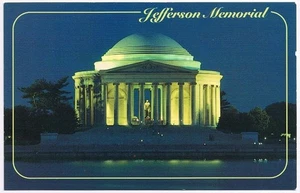District of Columbia DC Postkarte Washington Jefferson Memorial Night - Bild 1 von 2